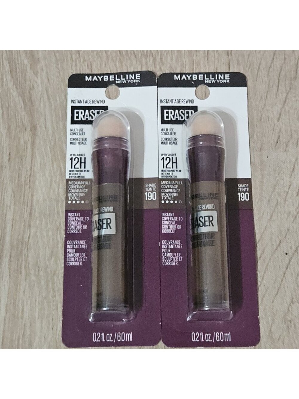 Lot of 2 Maybelline Instant Age Rewind Eraser  # 190 0.2 oz. each NEW